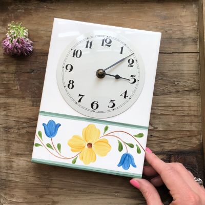 Часы настенные керамика и дерево