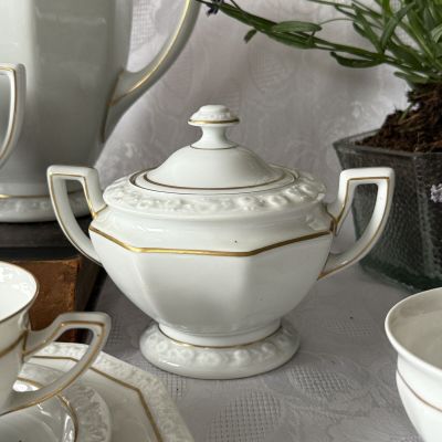 Сахарница Ph.Rosenthal Maria с золотой каймой 18 см Германия 1927 г   