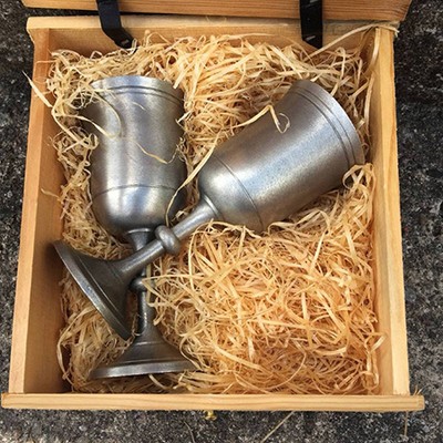 Рюмка олово набор 3 шт. в деревянной коробке Швеция