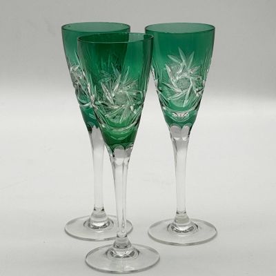 Рюмка набор 3 шт. 100 мл цветной хрусталь Германия