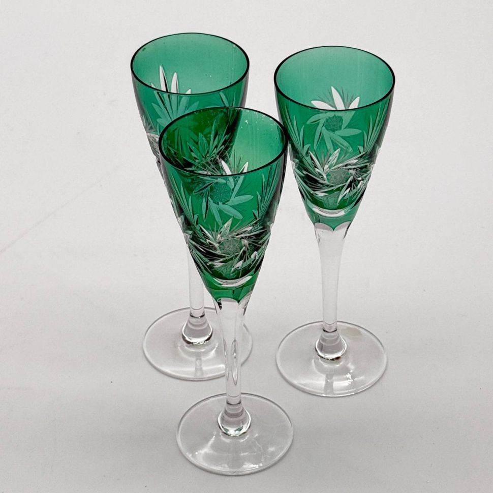 Рюмка набор 3 шт. 100 мл цветной хрусталь Германия