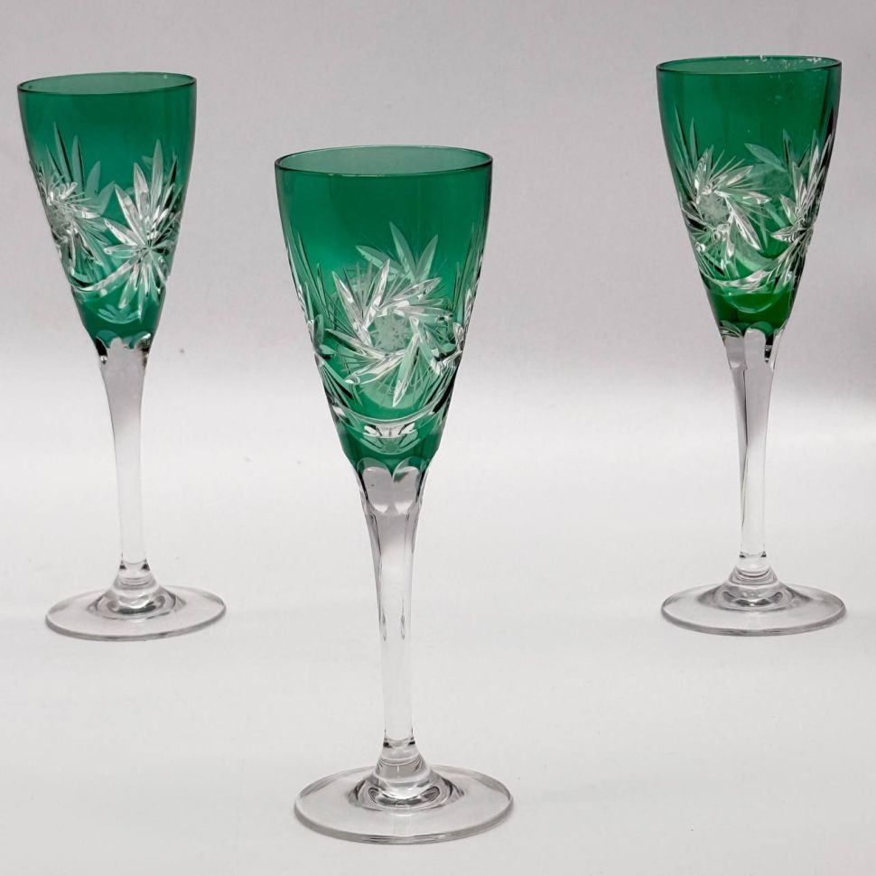 Рюмка набор 3 шт. 100 мл цветной хрусталь Германия