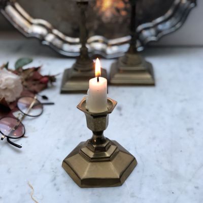 Латунный подсвечник 6-ти гранник