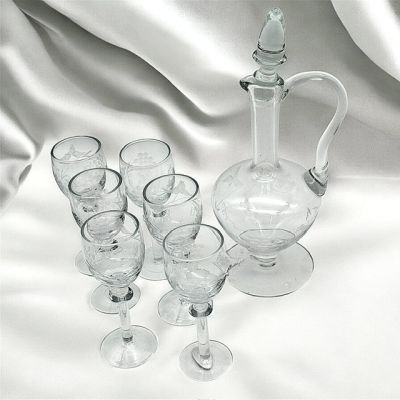 Графин с рюмками набор 7 предметов хрустальное стекло