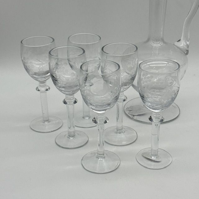 Графин с рюмками набор 7 предметов хрустальное стекло 