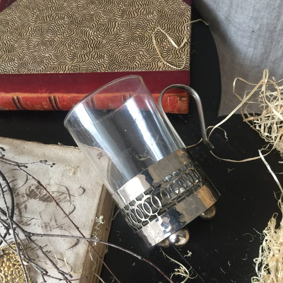 Стакан с подстаканнике Франция Duralex