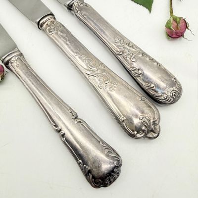 Нож столовый St. Medard 26 см серебрение Франция набор 3 шт 