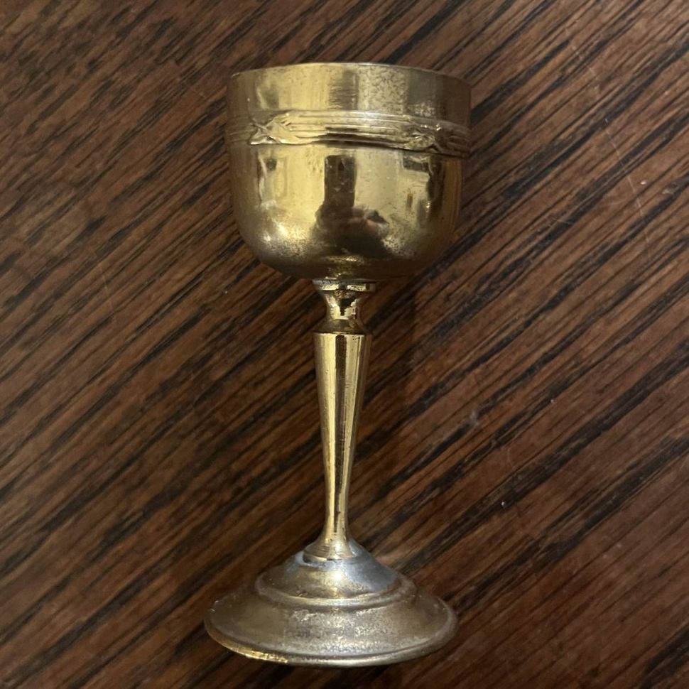 Рюмка-муха на высокой ножке 25 мл латунь