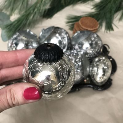 Шар винтажный малый кракелюр держатель без кольца