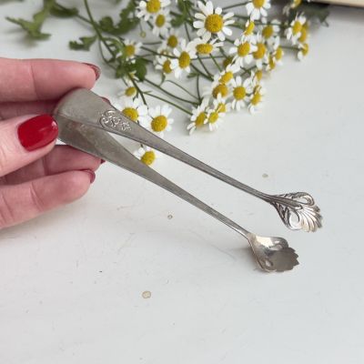 Щипцы для льда и сахара 12 см серебрение  