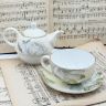 Чайник заварочный с чашкой и блюдцем Maison Strauss фарфор