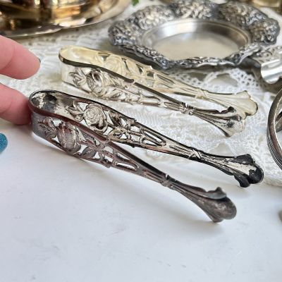 Щипцы для сахара Роза 11 см серебрение