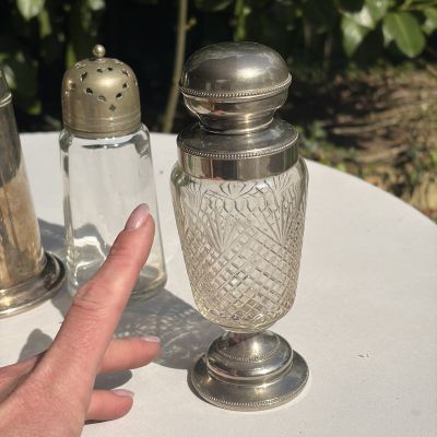 Флакон 17 см сталь стекло 
