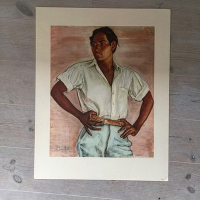 Литография картины Nils Dardel Портрет юноши