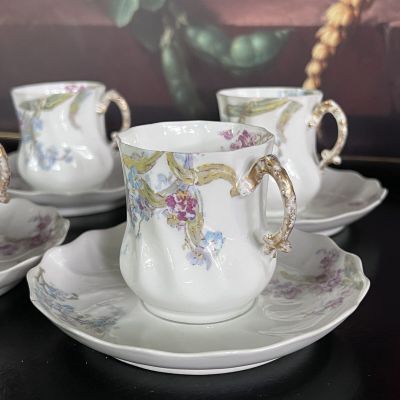 Сет Limoges E.Gallard Tours Кофейные пары с изьянами 3 шт Франция