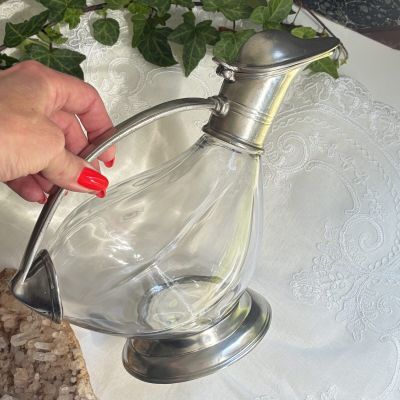 Кувшин для вина JM-Glass 1 л стекло олово Португалия ручная работа