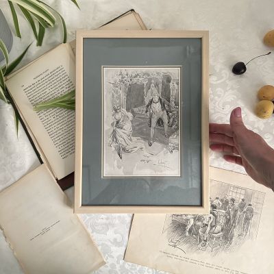 Литография 1912 г Война и Мир в раме