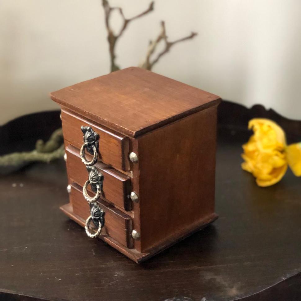 Шкатулка мини дерево фурнитура в форме льва