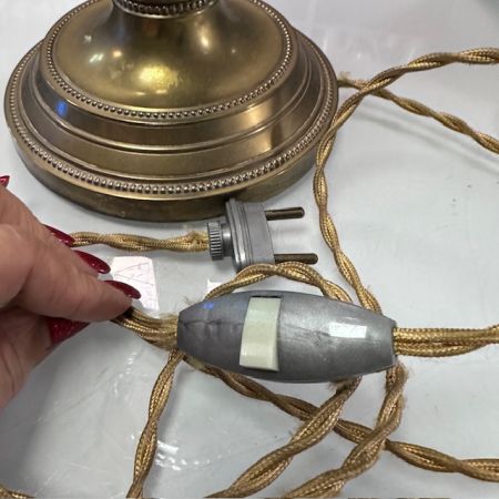 Лампа настольная 52 см латунь хрусталь камень