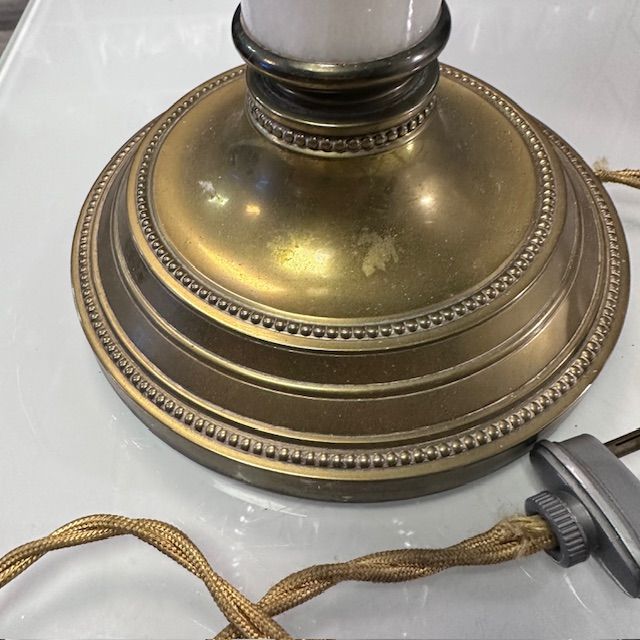 Лампа настольная 52 см латунь хрусталь камень