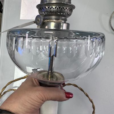 Лампа настольная 52 см латунь хрусталь камень