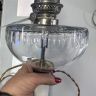 Лампа настольная 52 см латунь хрусталь камень