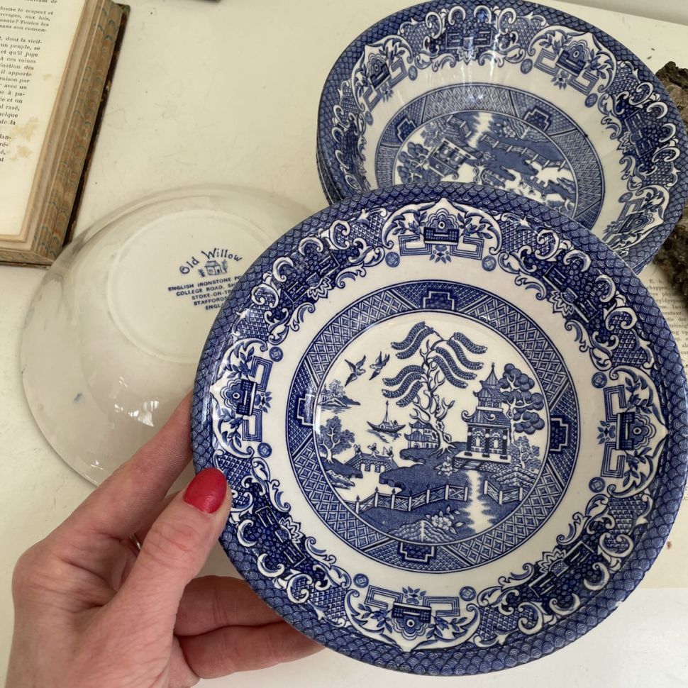 Миска 17 см Old Willow Stoke-on-Trent Staffordshire Англия