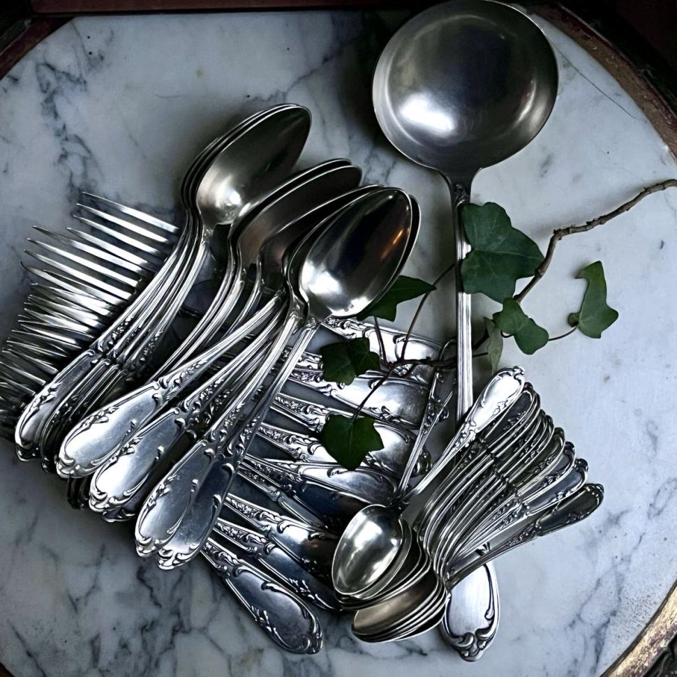 Ложка столовая 22 см серебрение Франция начало ХХ в.