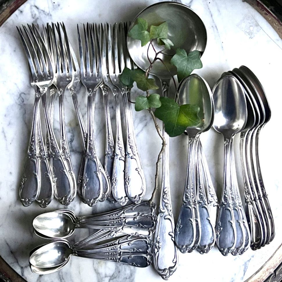 Ложка столовая 22 см серебрение Франция начало ХХ в.