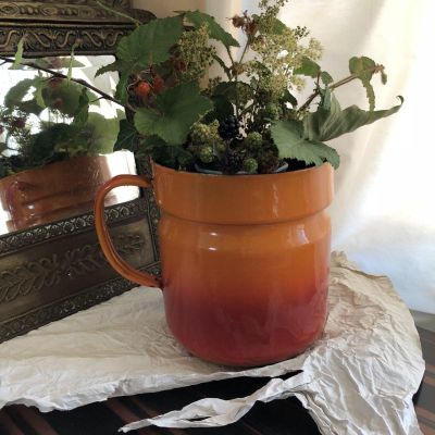 Эмалированный кувшин 2 л. ведерко оранжевый