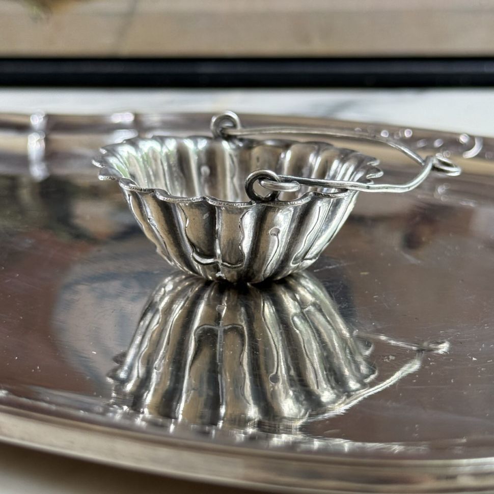 Ситечко для чая 6 см серебрение по латуни Франция 