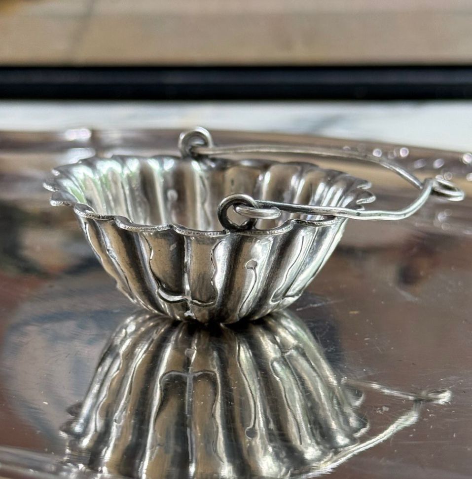 Ситечко для чая 6 см серебрение по латуни Франция 