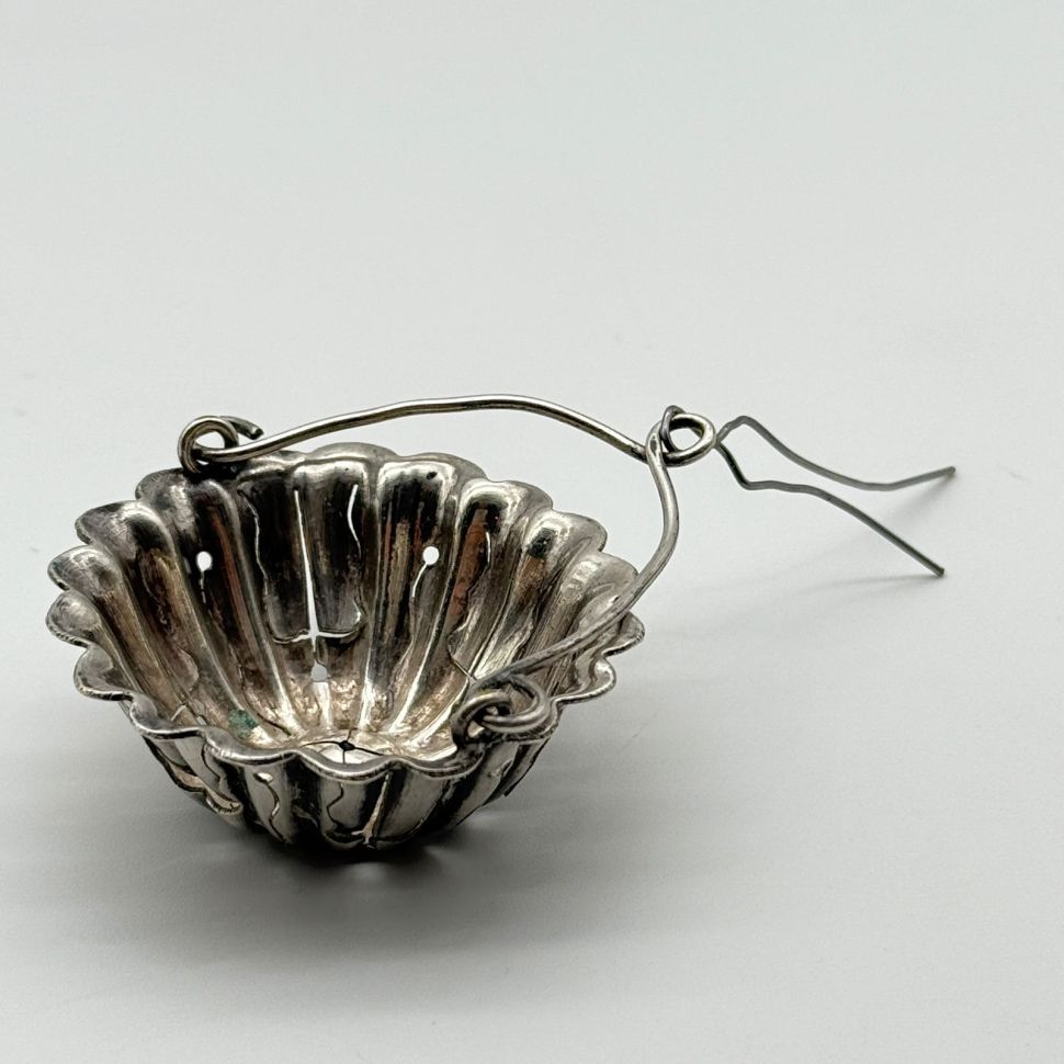 Ситечко для чая 6 см серебрение по латуни Франция 