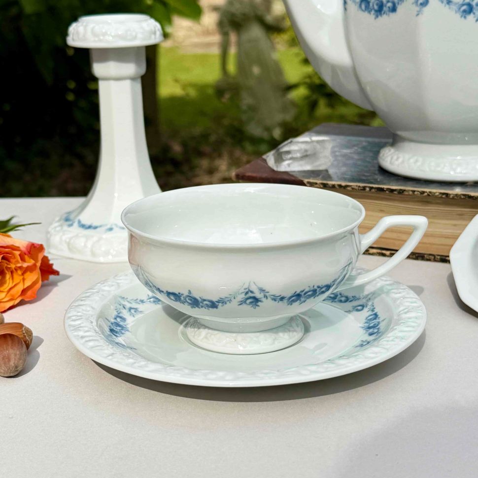 Чайная пара Rosenthal Classic Rose голубые розы 270 мл Германия