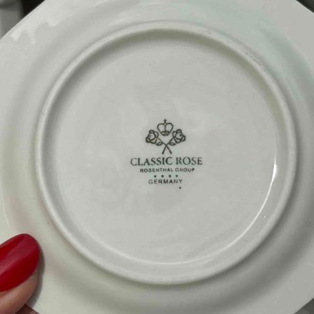 Чайная пара Rosenthal Classic Rose голубые розы 270 мл Германия 