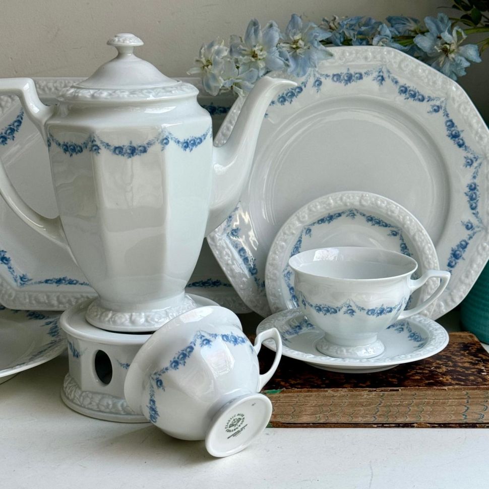 Чайная пара Rosenthal Classic Rose голубые розы 270 мл Германия