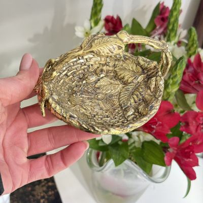 Бюдо с ручкой мини 11 см Арнуво латунь