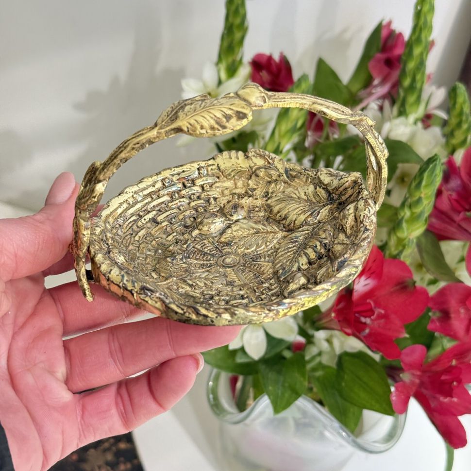 Бюдо с ручкой мини 11 см Арнуво латунь