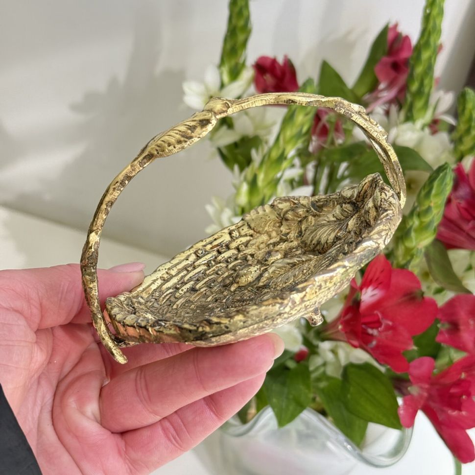 Бюдо с ручкой мини 11 см Арнуво латунь