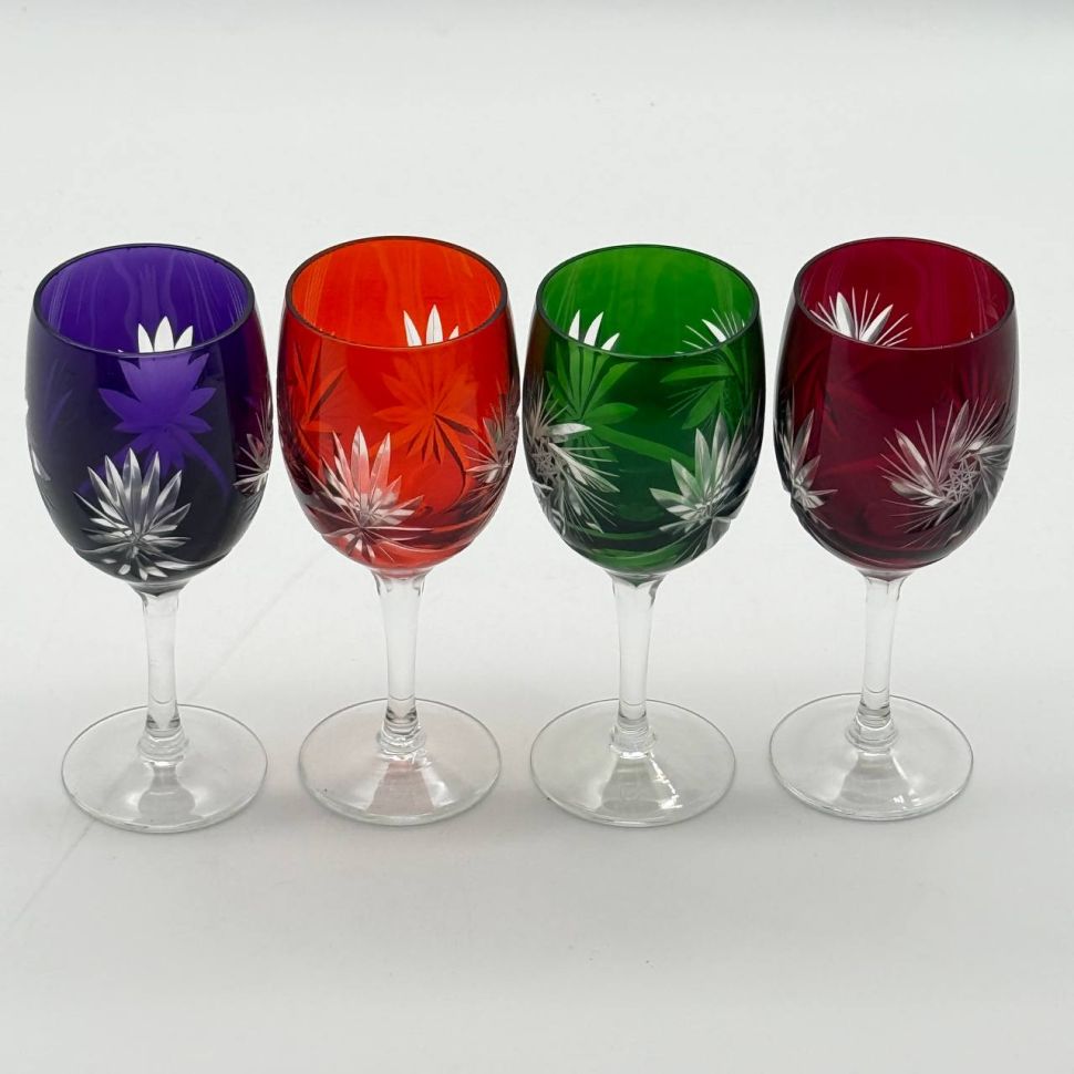 Бокал для вина набор 4 шт. 200 мл цветной хрусталь Германия