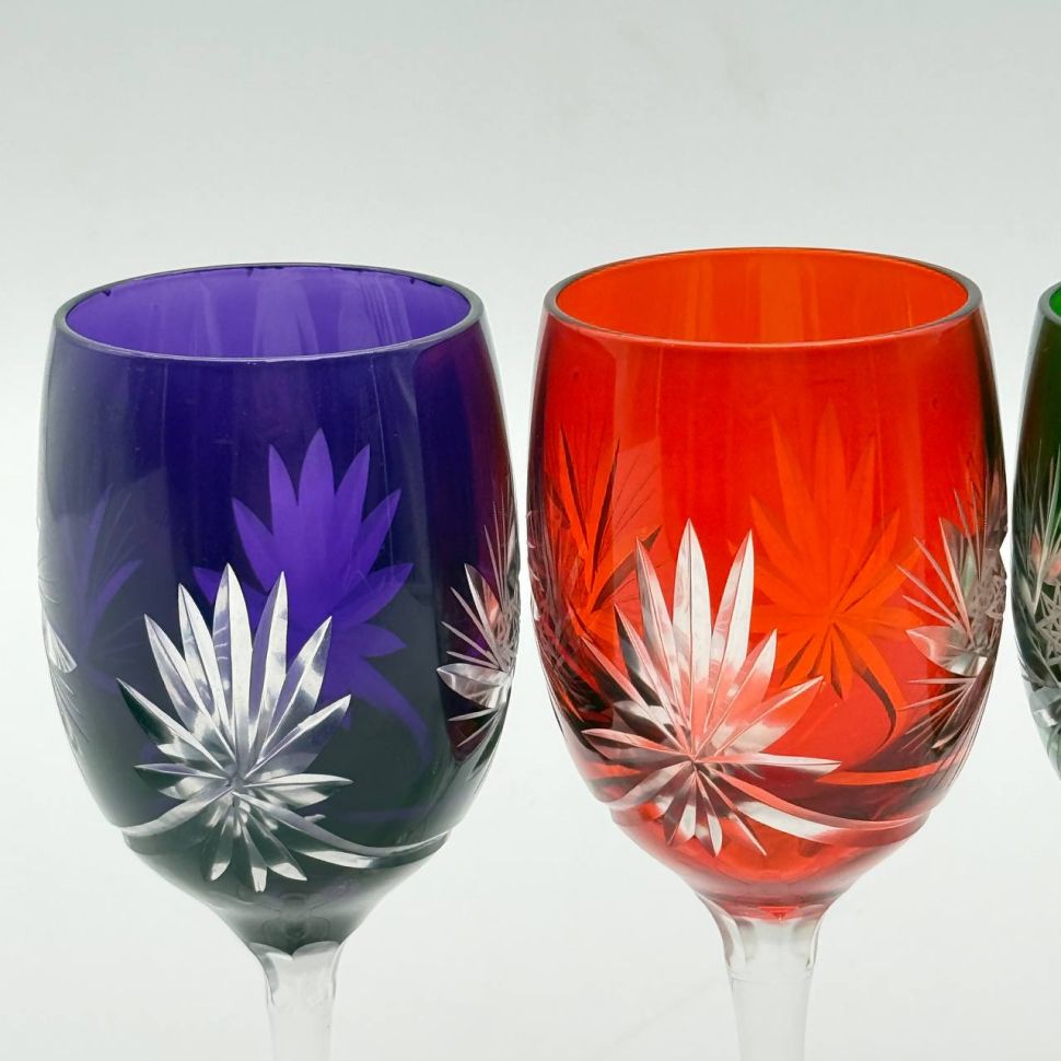 Бокал для вина набор 4 шт. 200 мл цветной хрусталь Германия