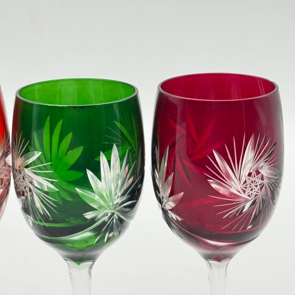 Бокал для вина набор 4 шт. 200 мл цветной хрусталь Германия