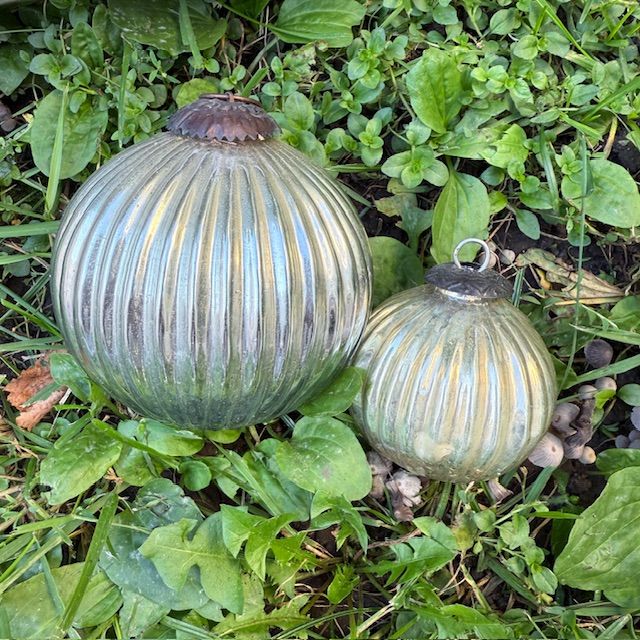 Елочная игрушка Зеркальная 10 см стекло ручная работа