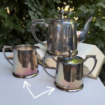 Сахарница и молочник набор 2 шт. серебрение Англия