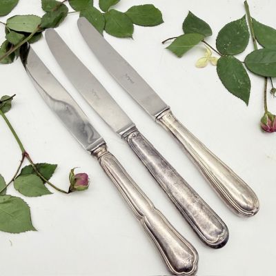Нож столовый St. Medard 25 см серебрение Франция набор 3 шт  