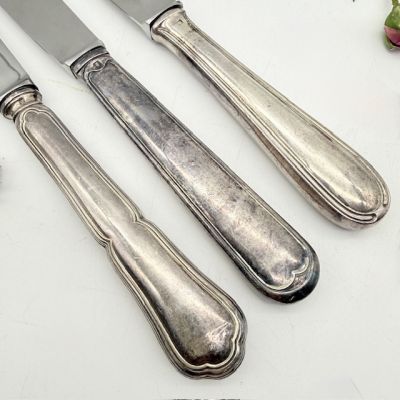 Нож столовый St. Medard 25 см серебрение Франция набор 3 шт  