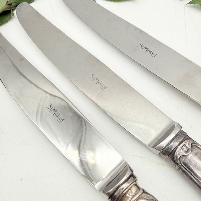 Нож столовый St. Medard 25 см серебрение Франция набор 3 шт