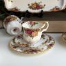 Кофейное трио Royal Albert Old Country Roses 125 мл Англия 