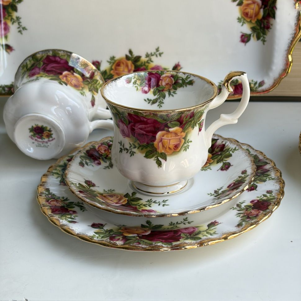 Кофейное трио Royal Albert Old Country Roses 125 мл Англия 