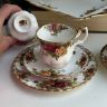 Кофейное трио Royal Albert Old Country Roses 125 мл Англия 